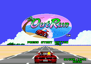 OutRun title screen for Sega Mega Drive